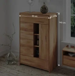 Wohnen Highboards<Massivholz Brotschrank Salomonia aus Kernbuche geölt