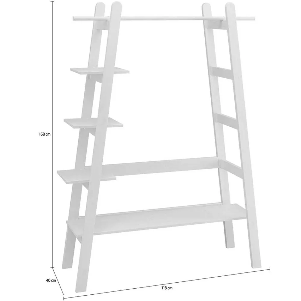 Wohnen Garderoben<Massivholz Garderobe stehend mit Ablagen - Bienno