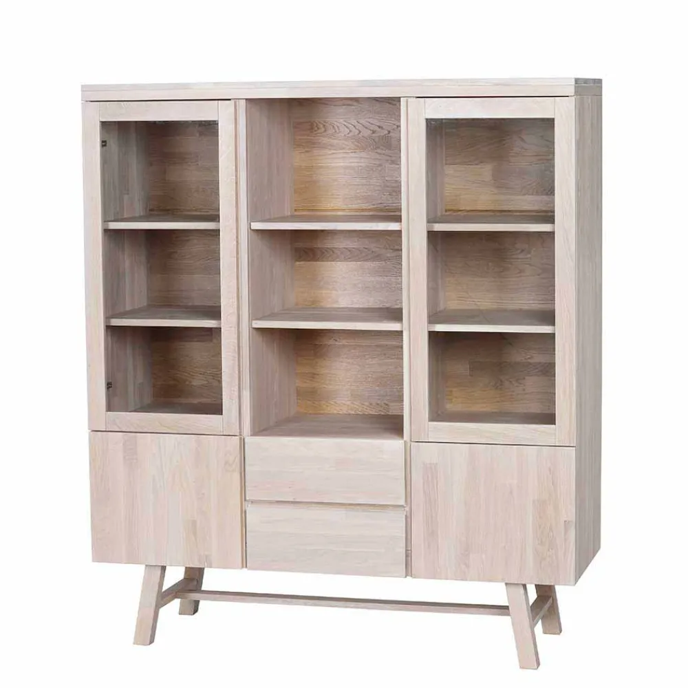 Wohnen Highboards<Massivholz Highboard Dioca aus Eiche White Wash