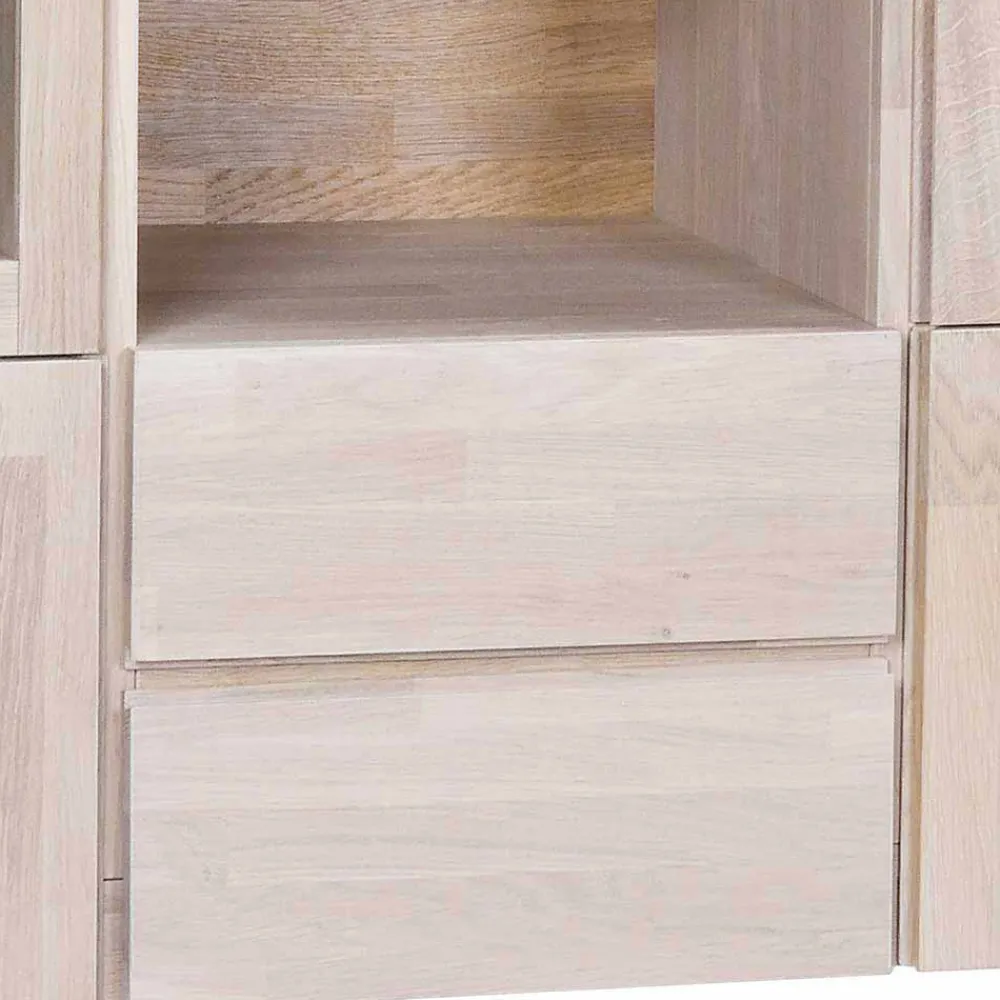 Wohnen Highboards<Massivholz Highboard Dioca aus Eiche White Wash