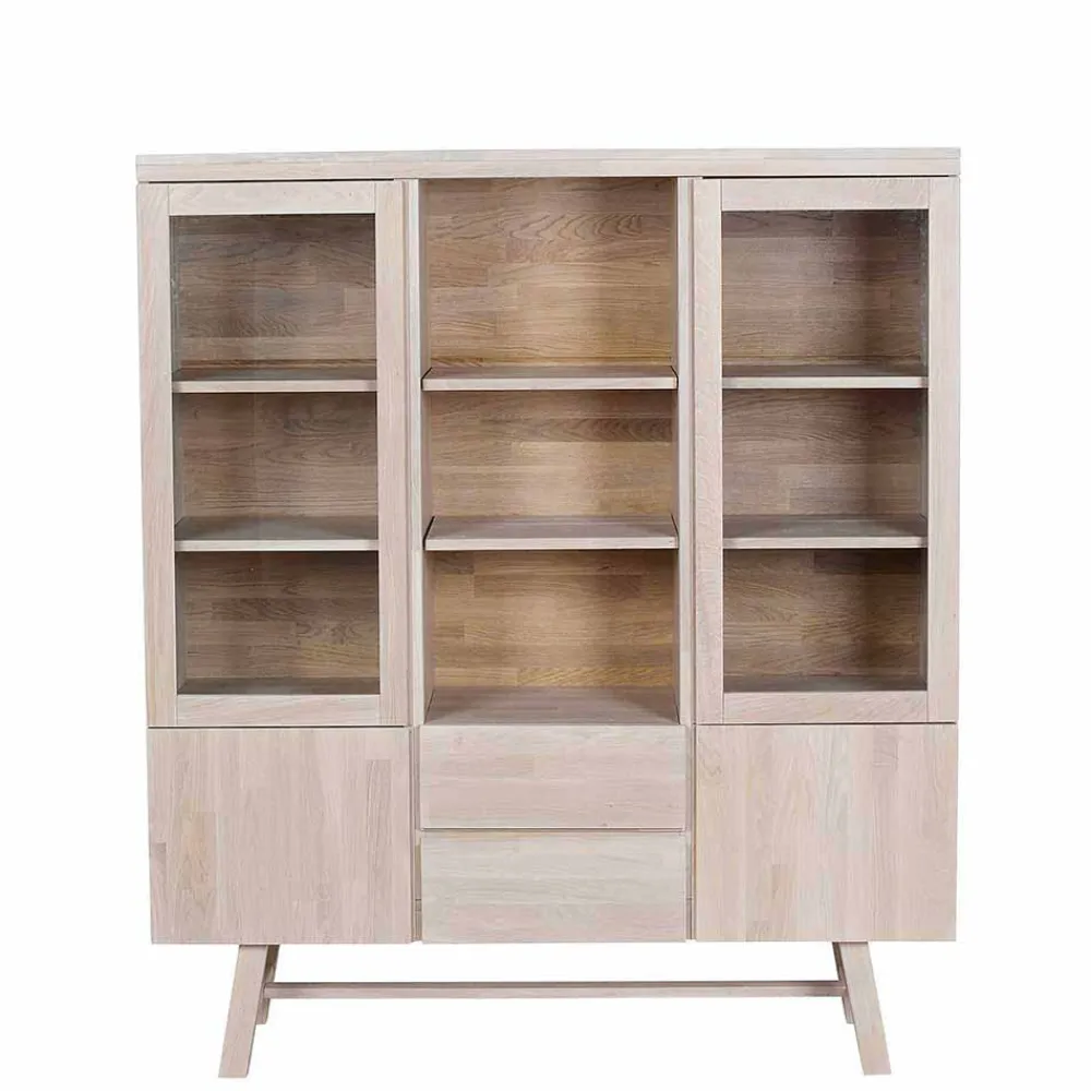 Wohnen Highboards<Massivholz Highboard Dioca aus Eiche White Wash