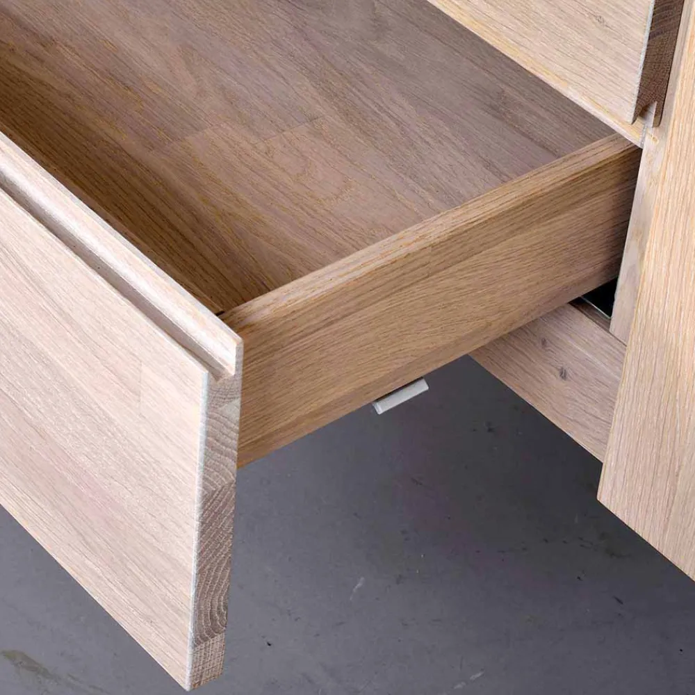 Wohnen Highboards<Massivholz Highboard Dioca aus Eiche White Wash