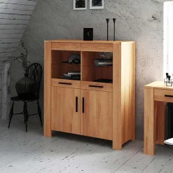 Wohnen Highboards<Massivholz Highboard Mosniak aus Kernbuche geölt