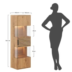 Wohnen Vitrinen<Massivholz Hängevitrine mit LED Beleuchtung - Eribella
