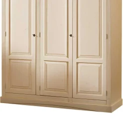 Wohnen Kleiderschränke|Schränke<Massivholz Kleiderschrank Jaif in Creme Vintage