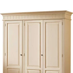 Wohnen Kleiderschränke|Schränke<Massivholz Kleiderschrank Jaif in Creme Vintage
