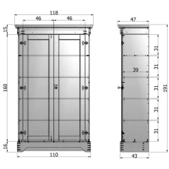 Wohnen Kleiderschränke<Massivholz Kleiderschrank Saliara in Grau