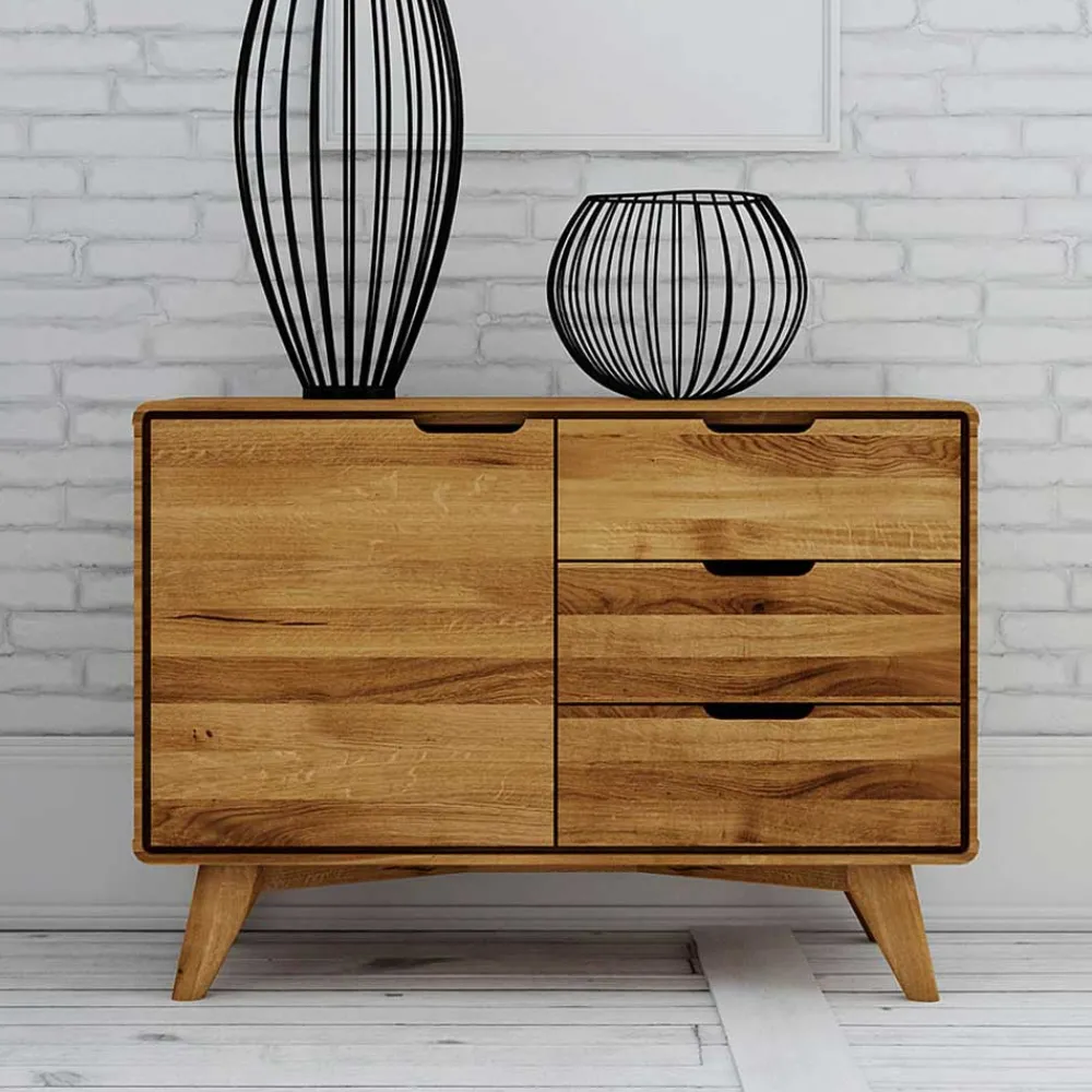 Wohnen Tv & Hifi-Möbel|Lowboards<Massivholz Kombi-Kommode in Natur geölt - Eavy I