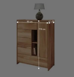 Wohnen Highboards<Massivholz Kommode Salomonia aus Kernbuche geölt