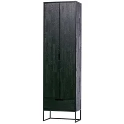 Wohnen Vitrinen|Schränke<Massivholz Schrank in Schwarz - Almery