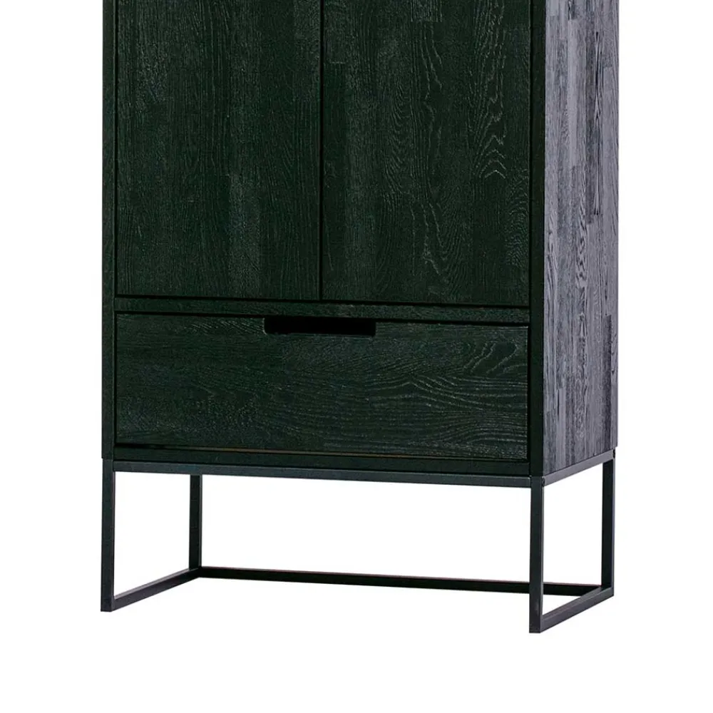 Wohnen Vitrinen|Schränke<Massivholz Schrank in Schwarz - Almery