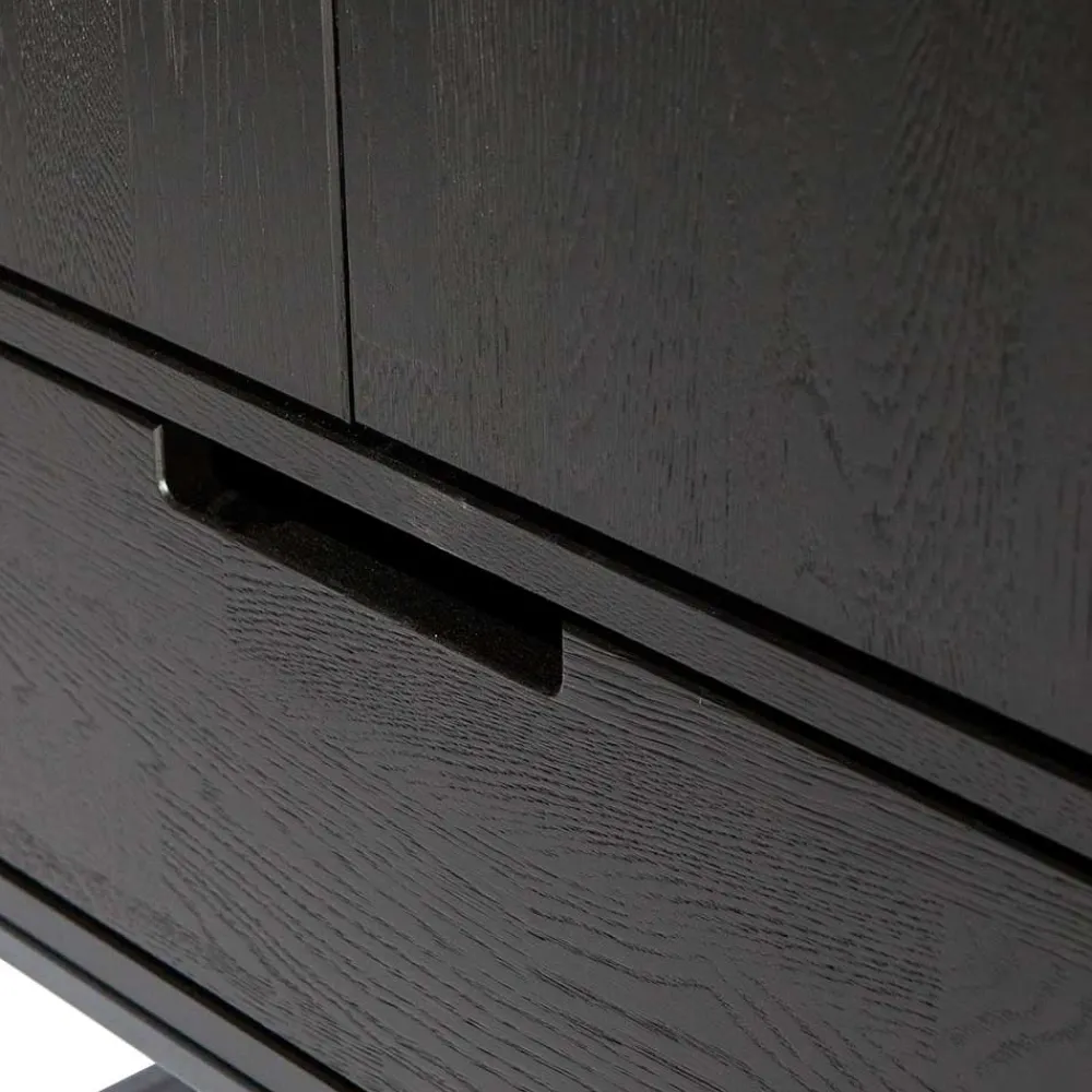 Wohnen Vitrinen|Schränke<Massivholz Schrank in Schwarz - Almery