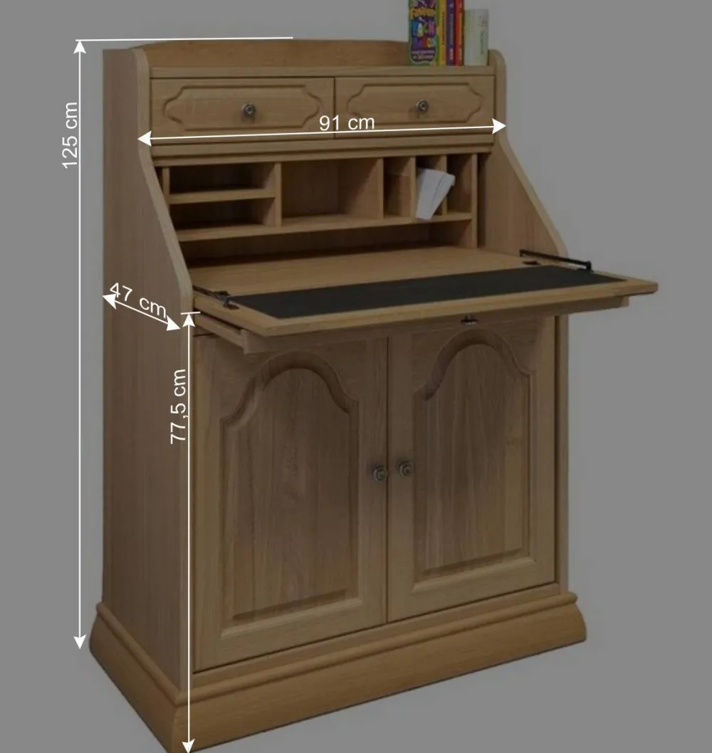 Wohnen Highboards<Massivholz Sekretär aus Eiche geölt - Catuella