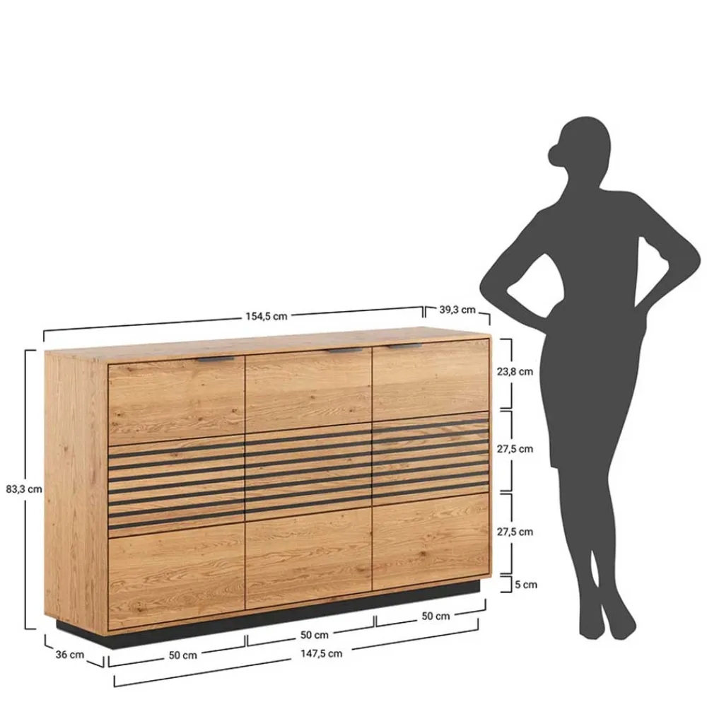 Wohnen Sideboards<Massivholz Sideboard aus Eiche - Eribella
