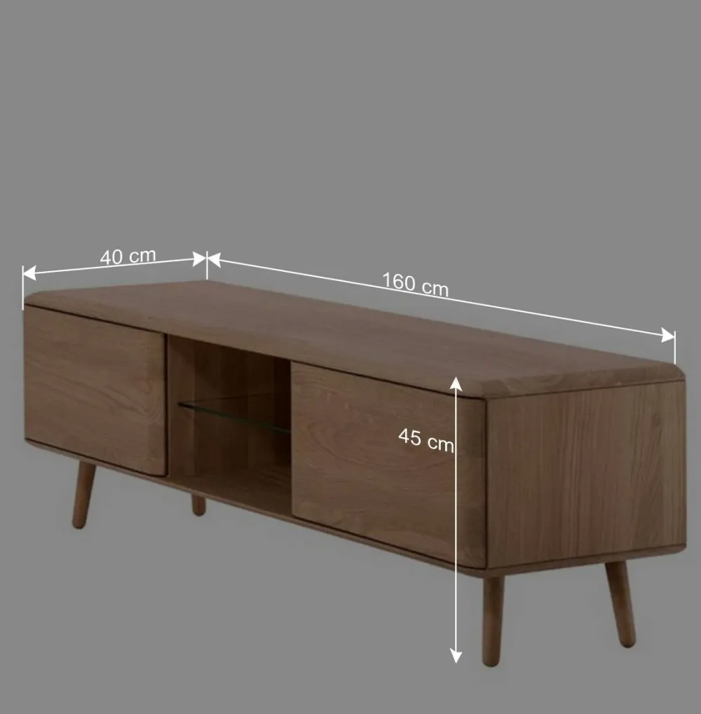Wohnen Tv & Hifi-Möbel|Lowboards<Massivholz TV Board aus Eiche Bianco - Bakaras