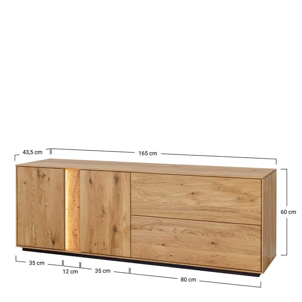 Wohnen Tv & Hifi-Möbel|Lowboards<Massivholz TV Kommode mit LED Beleuchtung - Cocondar