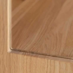 Wohnen Highboards|Vitrinen<Massivholz Vitrine in Eiche mit Schwarz - Eribella
