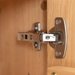Wohnen Highboards|Vitrinen<Massivholz Vitrine in Eiche mit Schwarz - Eribella