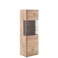 Wohnen Vitrinen<Massivholz Vitrine mit LED Beleuchtung - Azzurian