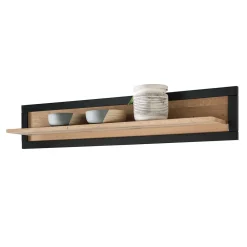 Wohnen Regale<Massivholz Wandboard in Natur & Schwarz - Embleys