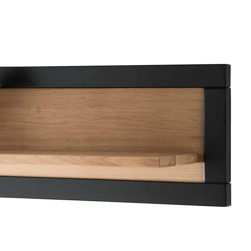 Wohnen Regale<Massivholz Wandboard in Natur & Schwarz - Embleys