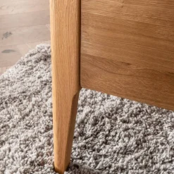 Wohnen Betten<Massivholz-Bettgestell mit Cord-Kopfteil - Babahira