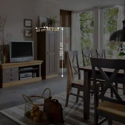 Wohnen Vitrinen<Massivholzschrank Cempino in Grau