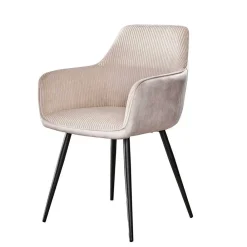 Wohnen Stühle<Materialmix Polsterstuhl in Creme - Garfio (2er Set)