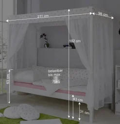 Wohnen Betten<Mädchen Himmelbett Williams mit Baldachin
