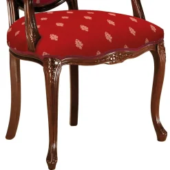 Wohnen Stühle<Medaillonstuhl mit Armlehnen in Nussbaum & Rot - Adagiona