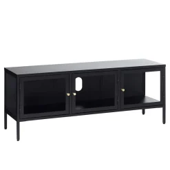 Wohnen Tv & Hifi-Möbel|Lowboards<Metall Lowboard Vitrine in Schwarz - Feliz