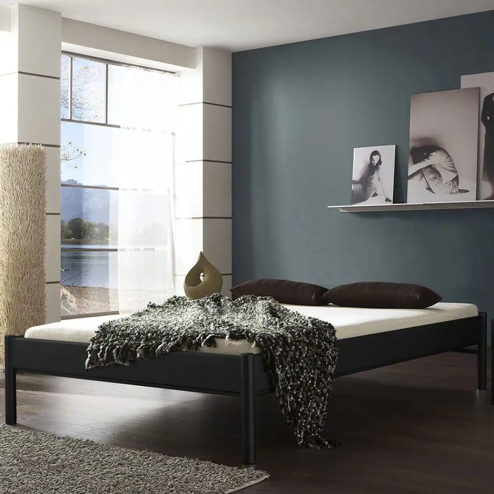 Wohnen Betten<Metallbett ohne Kopfteil Italianas in Schwarz