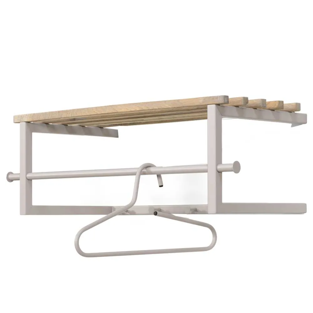 Wohnen Garderoben<Metallgarderobe in Taupe mit Hutablage - Yames