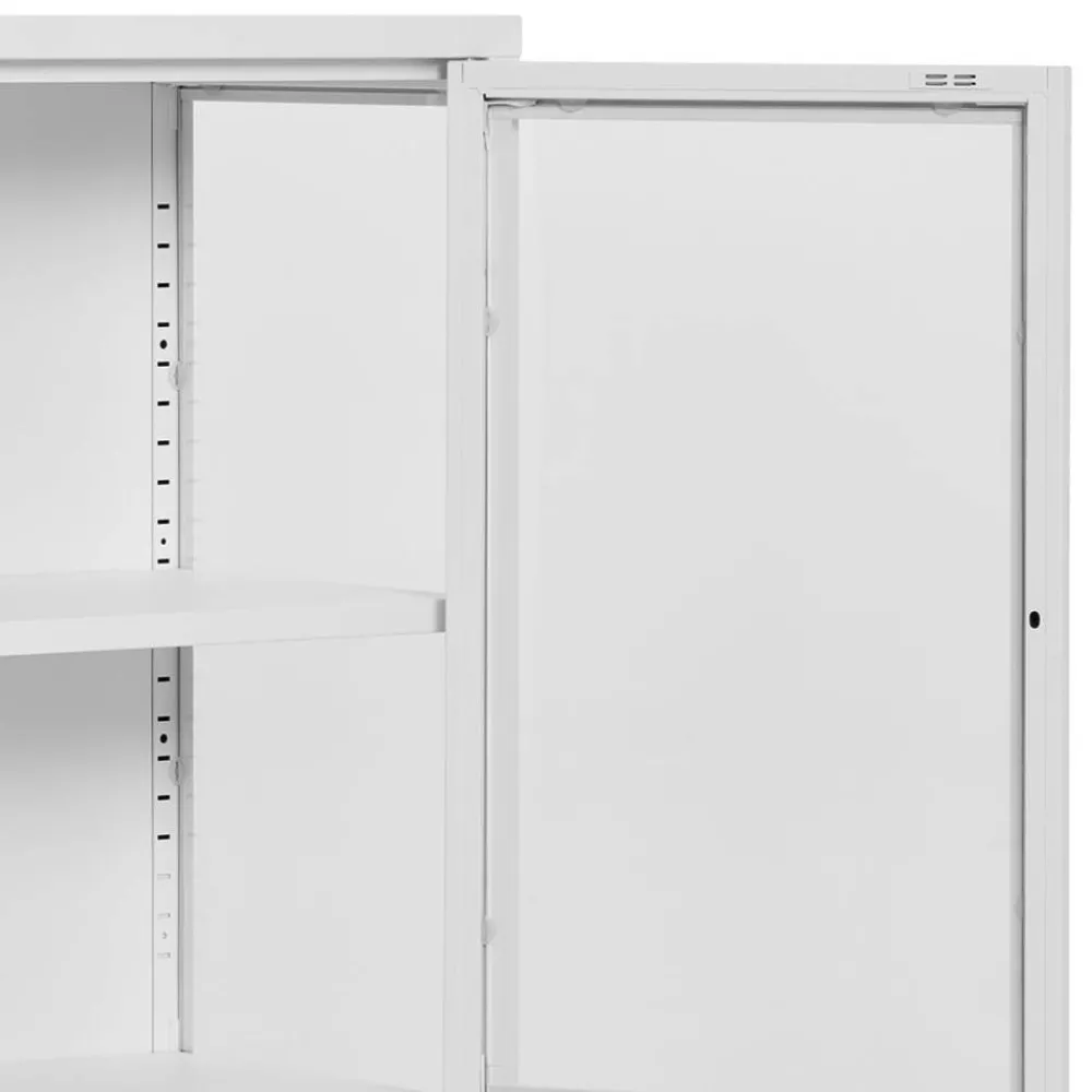 Wohnen Vitrinen<Metall-Vitrinen-Kommode in Weiß - Lititia