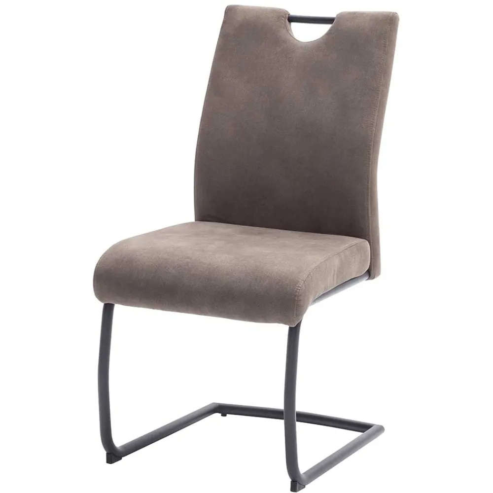 Wohnen Sessel<Microfaser Freischwinger in Beige - Unicat (2er Set)