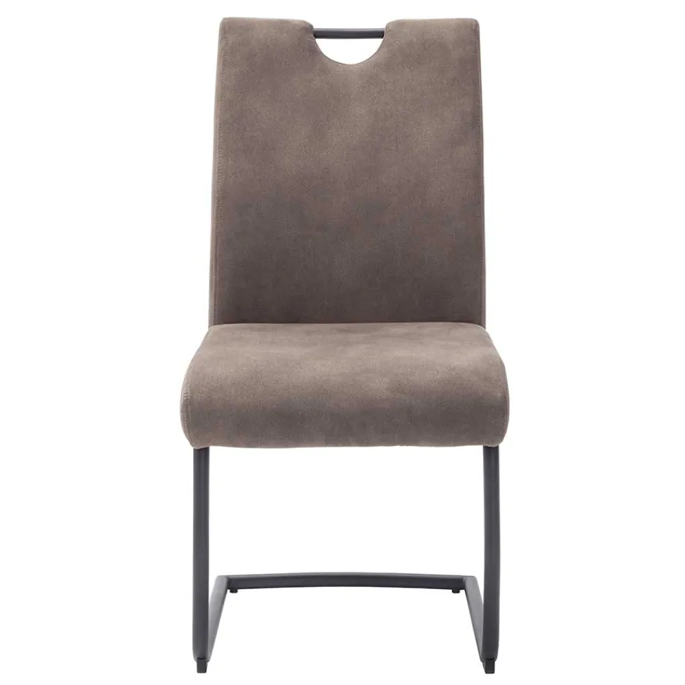 Wohnen Sessel<Microfaser Freischwinger in Beige - Unicat (2er Set)