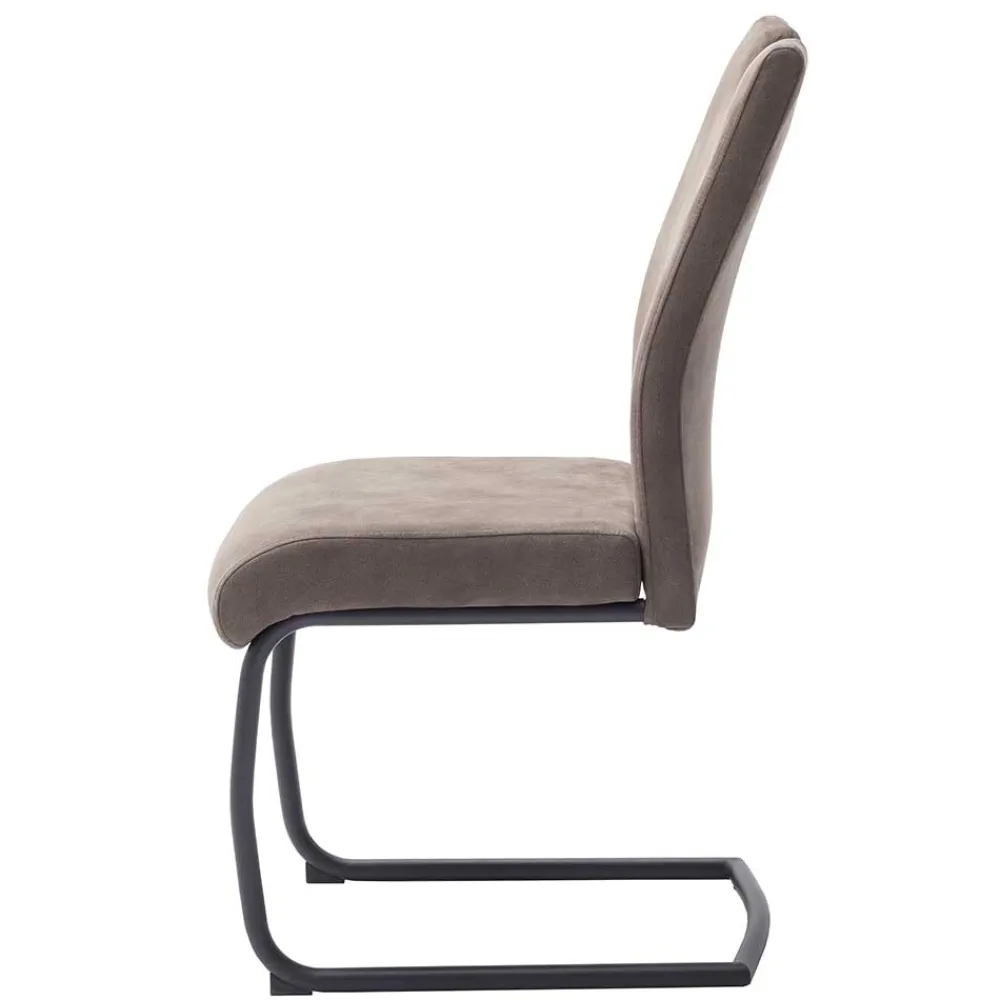 Wohnen Sessel<Microfaser Freischwinger in Beige - Unicat (2er Set)