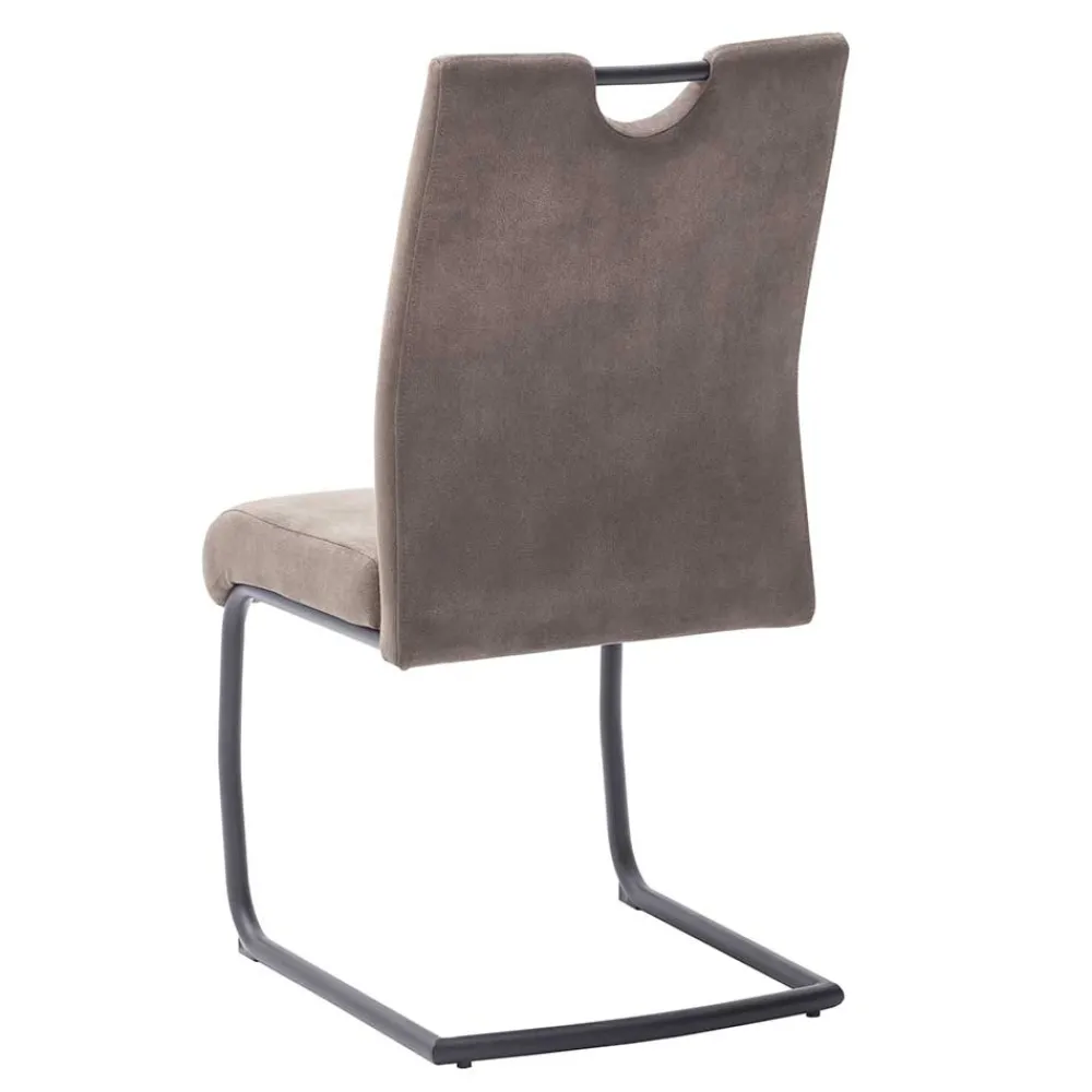 Wohnen Sessel<Microfaser Freischwinger in Beige - Unicat (2er Set)