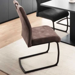 Wohnen Sessel<Microfaser Freischwinger in Beige - Unicat (2er Set)