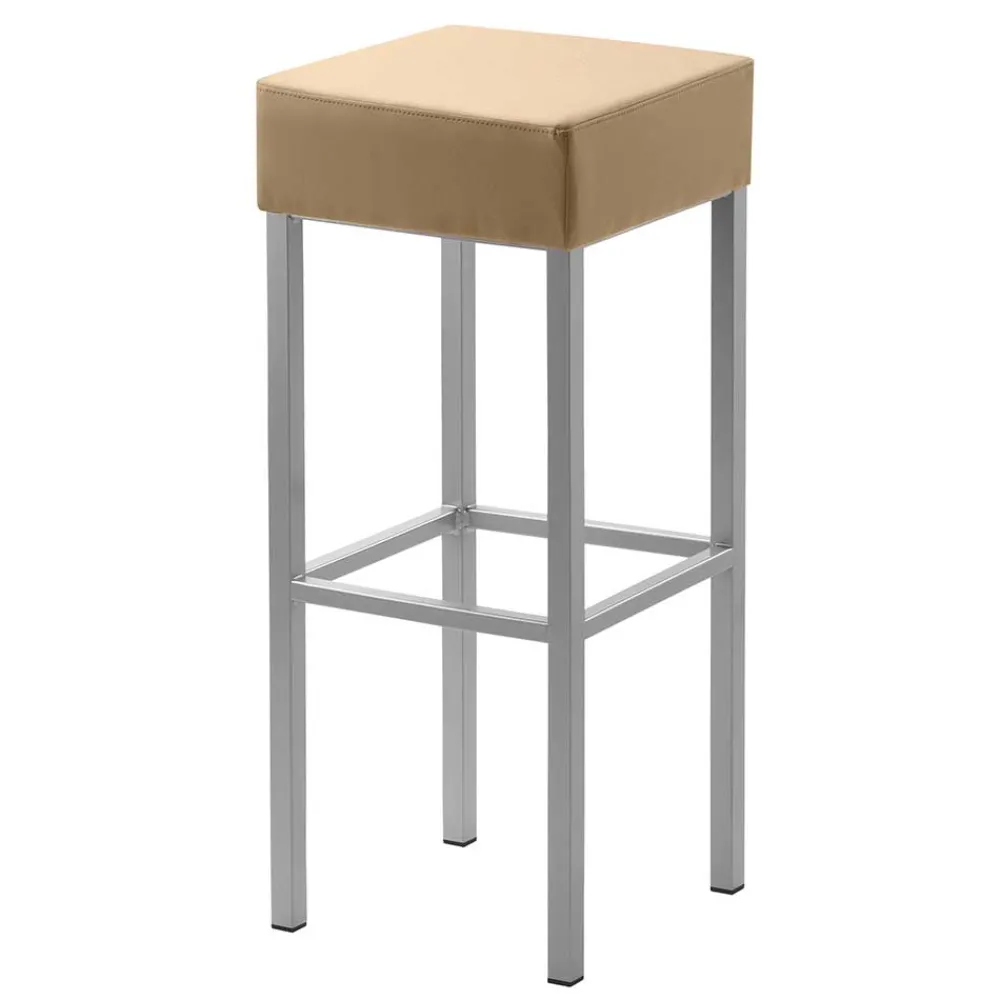Wohnen Hocker<Microfaser Hocker in Beige & Silber - Sognory