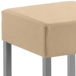 Wohnen Hocker<Microfaser Hocker in Beige & Silber - Sognory