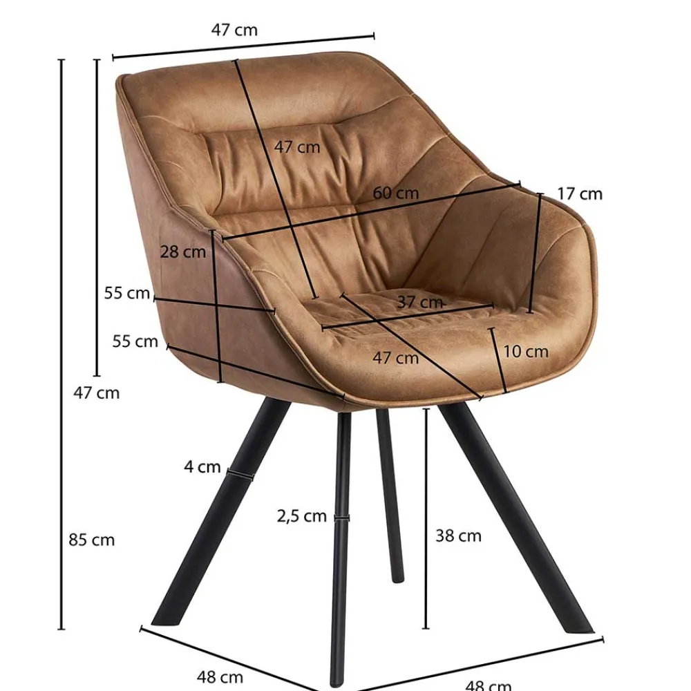 Wohnen Stühle<Microfaser Polsterstuhl in Beige - Pacifigo