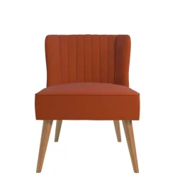 Wohnen Sessel<Mid Century Polstersessel in Ziegelrot und Natur - Elhan