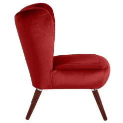 Wohnen Sessel<Mid Century Sessel in Ziegelrot Samtvelours - Klimaca