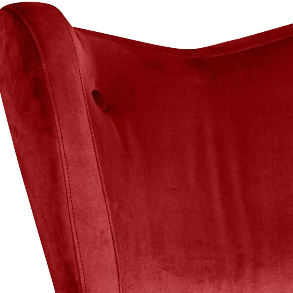 Wohnen Sessel<Mid Century Sessel in Ziegelrot Samtvelours - Klimaca