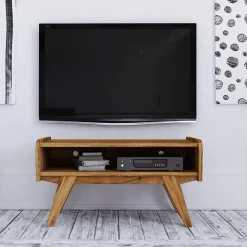 Wohnen Tv & Hifi-Möbel|Lowboards<Midcentury Wildeiche TV Bank mit Fach - Hardus