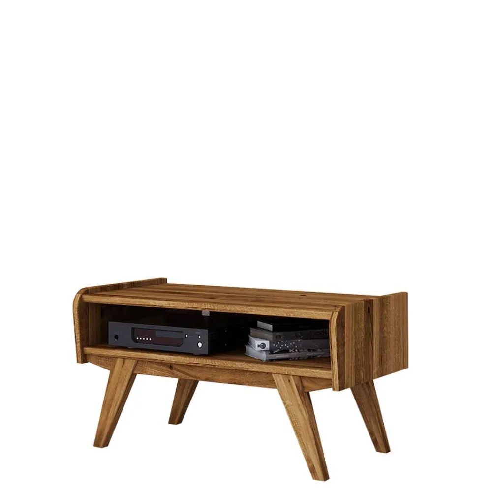 Wohnen Tv & Hifi-Möbel|Lowboards<Midcentury Wildeiche TV Bank mit Fach - Hardus