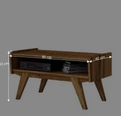 Wohnen Tv & Hifi-Möbel|Lowboards<Midcentury Wildeiche TV Bank mit Fach - Hardus