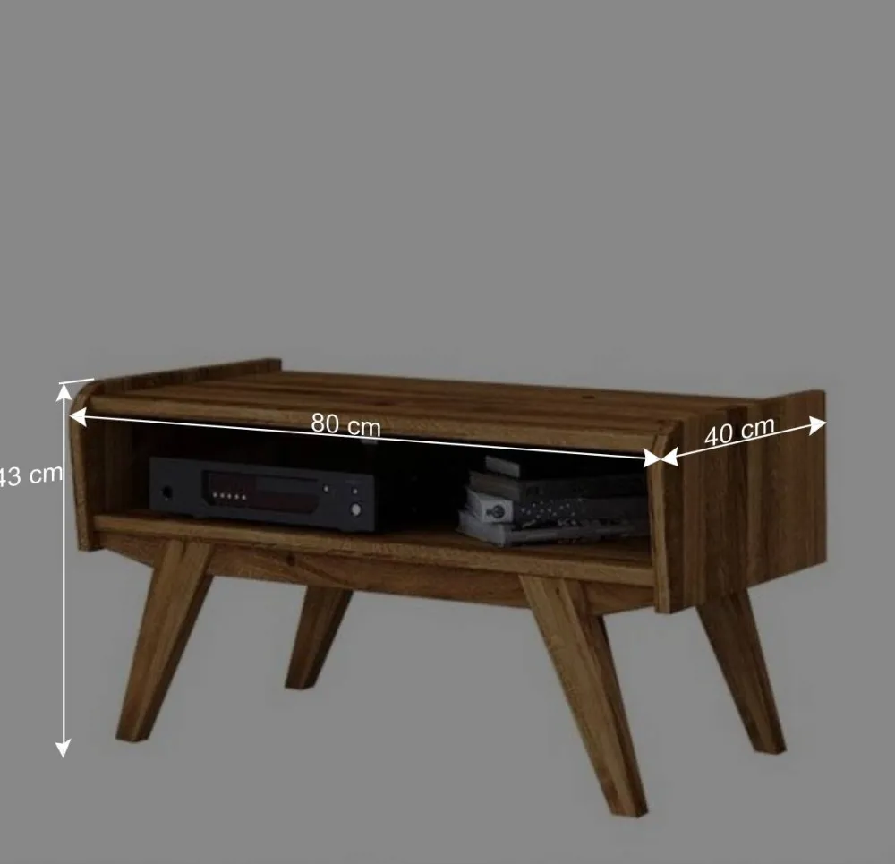 Wohnen Tv & Hifi-Möbel|Lowboards<Midcentury Wildeiche TV Bank mit Fach - Hardus