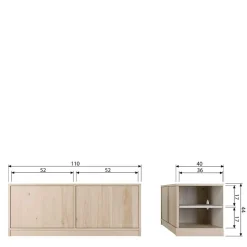 Wohnen Wohnwände<Minimalistische Wohnwand in Eiche - Ewana (sechsteilig)